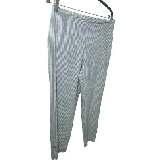 J Jill Love Linen Stretch Pants Womens Small Blue Capri Linen Pull On - Picture 1 of 13